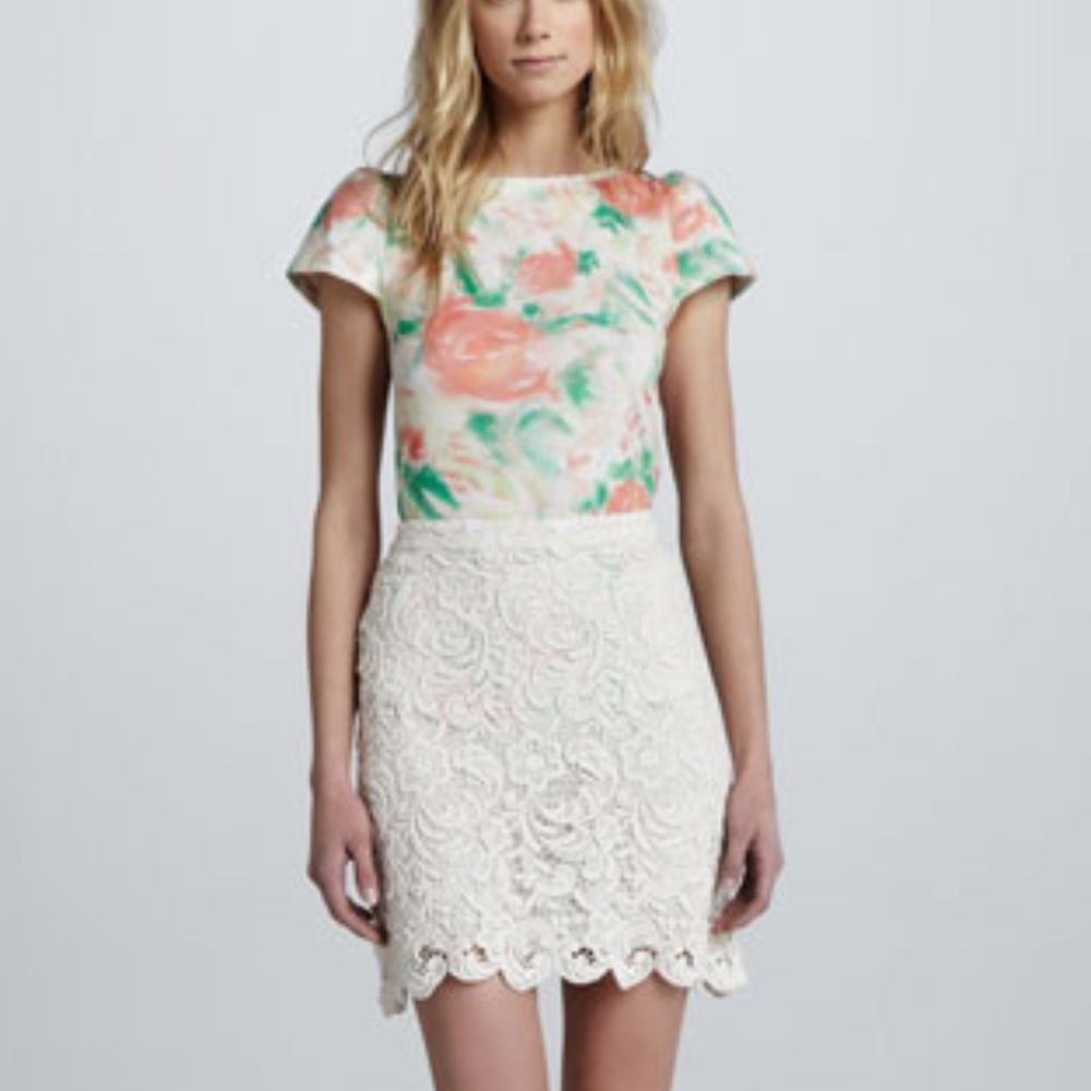 Alice + Olivia Lucia Lace Skirt NWT